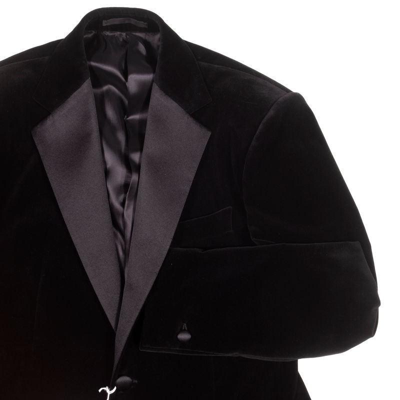 Neapolitan Hand Tailored Black Velvet Notch Lapel Blazer