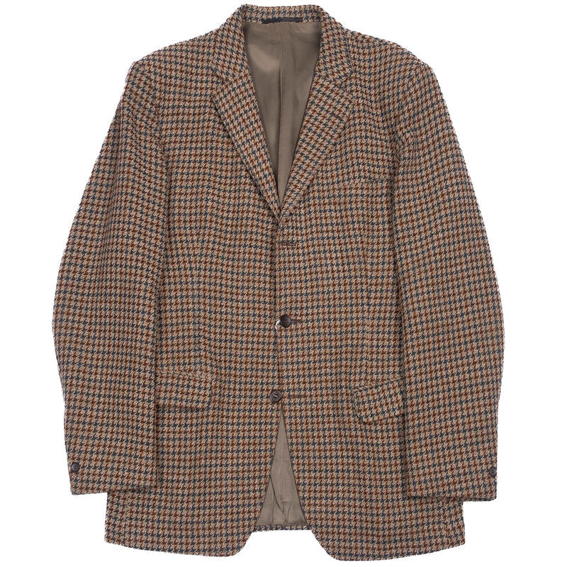 Brown Houndstooth Tweed Sport Coat