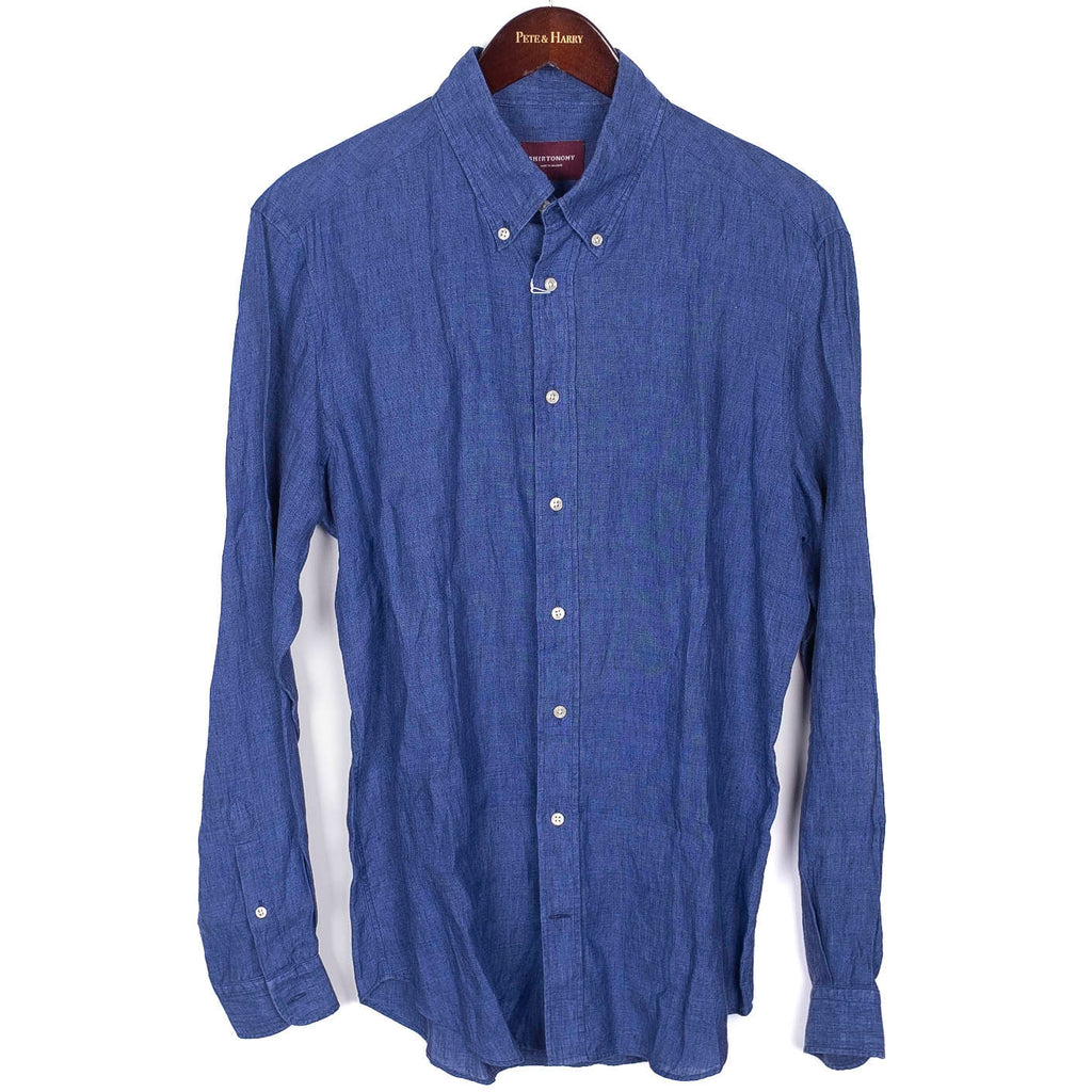 Blue Linen Buttondown Shirt