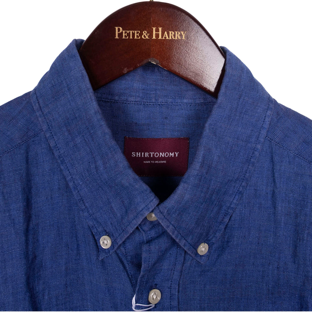 Blue Linen Buttondown Shirt