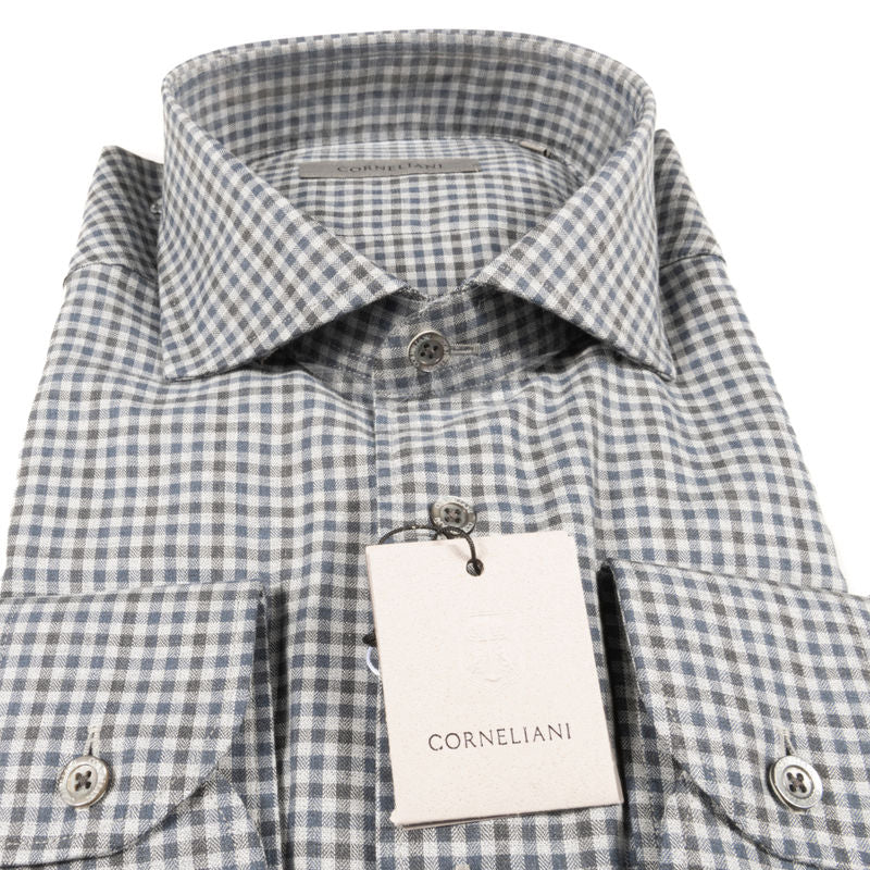Grey and Blue Gingham Shirt 39