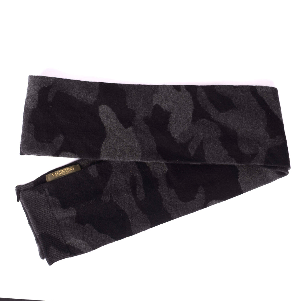 Grey Cashmere Camo Scarf