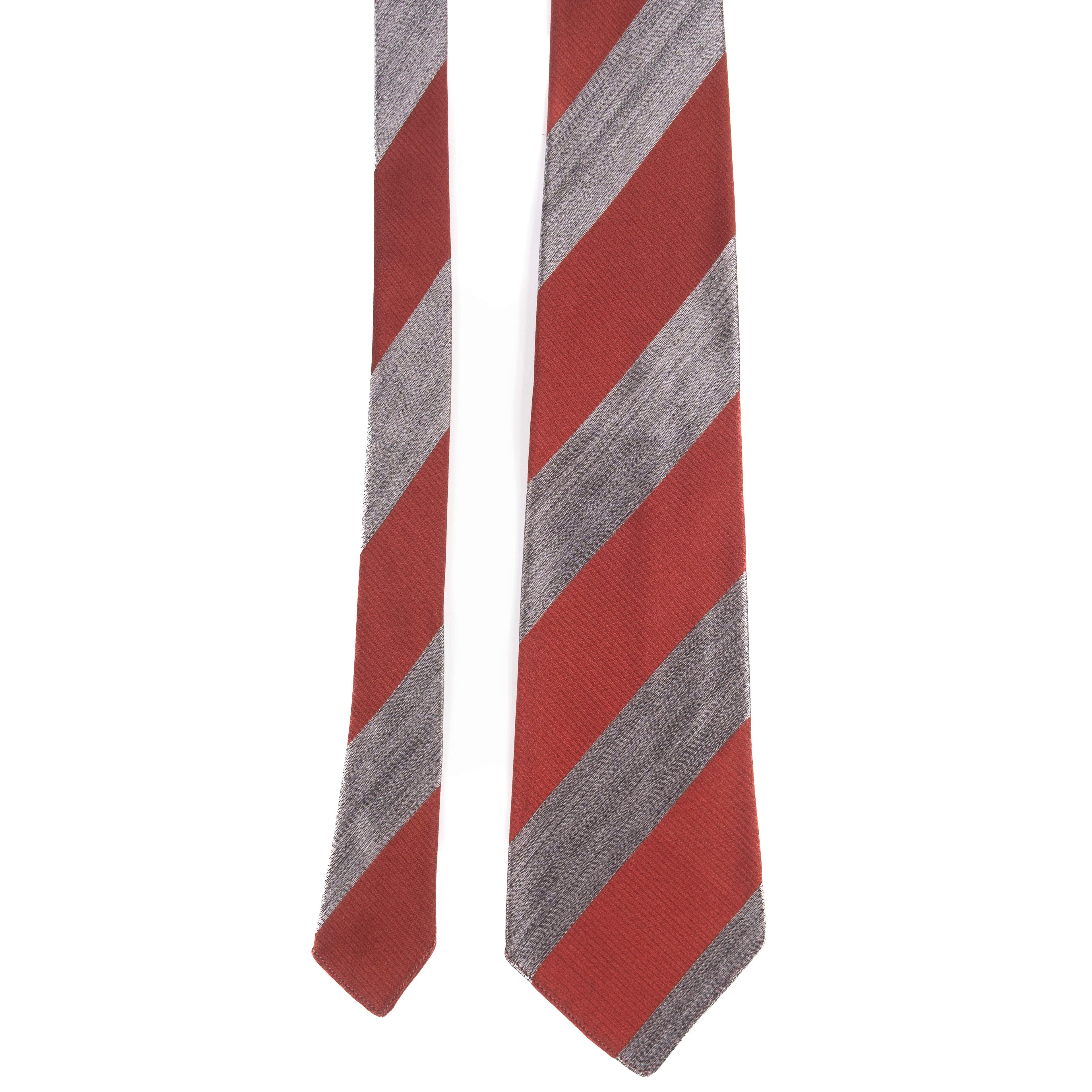 Edsor Kronen Red with Grey Stripe Ties