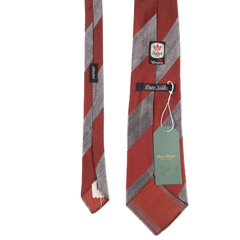 Edsor Kronen Red with Grey Stripe Ties