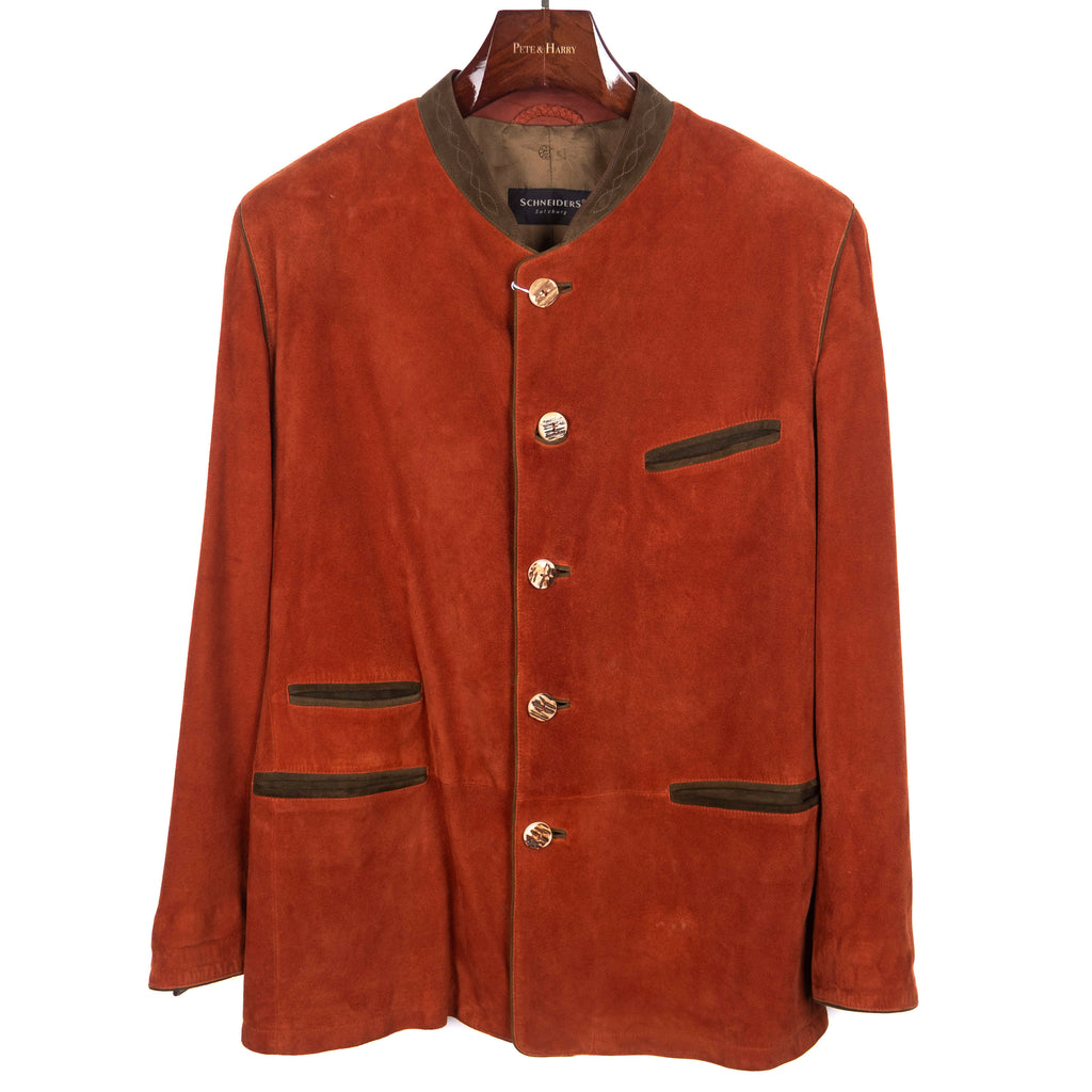 Unique Orange Rust Alpine Suede Jacket
