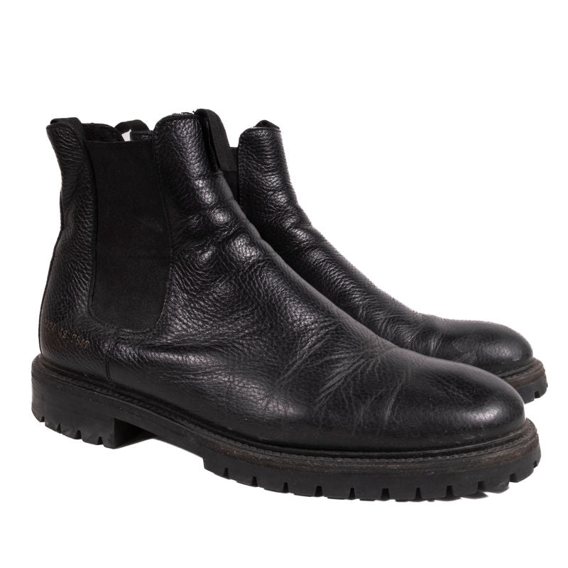 Common Projects Black Chelsea Boots with Commando Sole