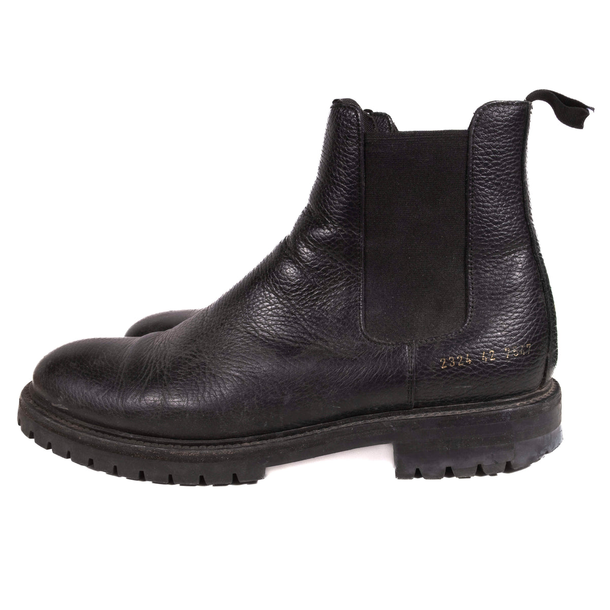 Common Projects Black Chelsea Boots with Commando Sole