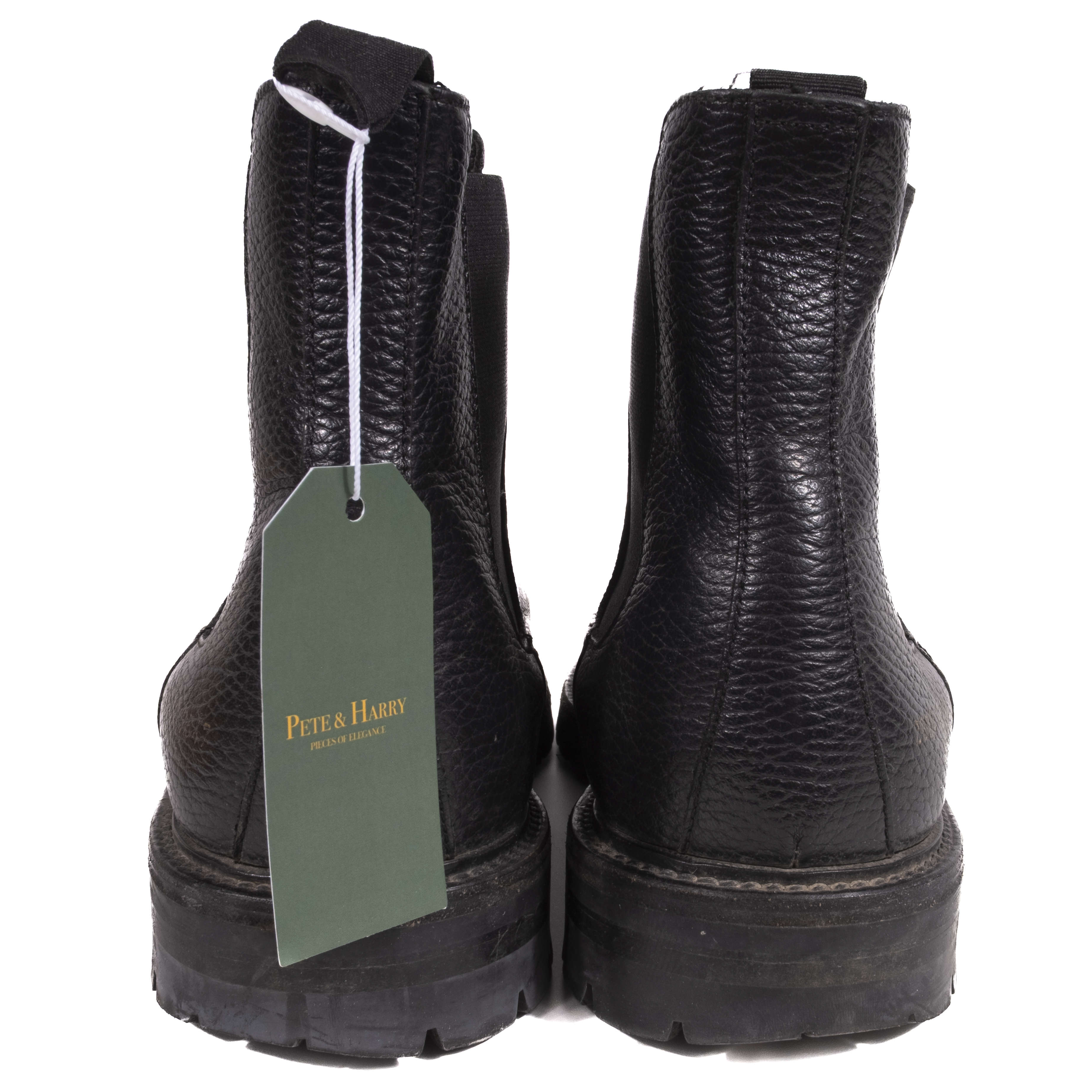 Common Projects Black Chelsea Boots with Commando Sole