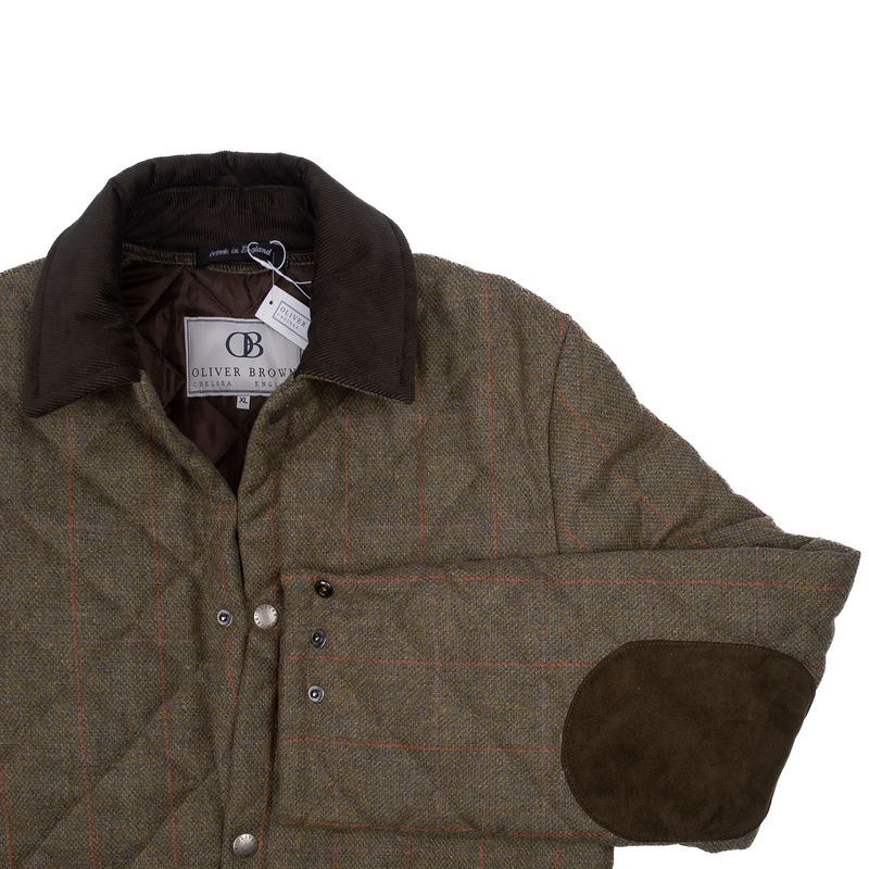 Green Tweed Quilted Jacket