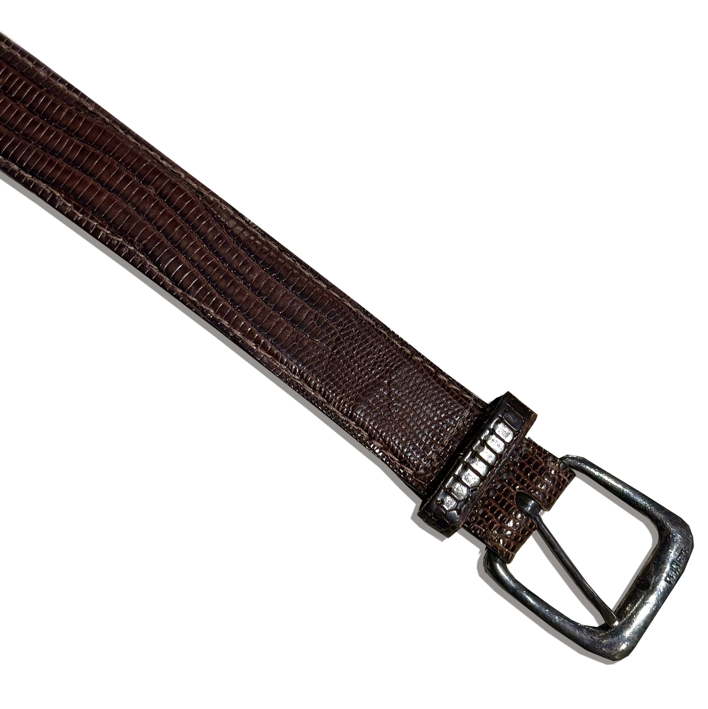Brown Lizard Leather Belt