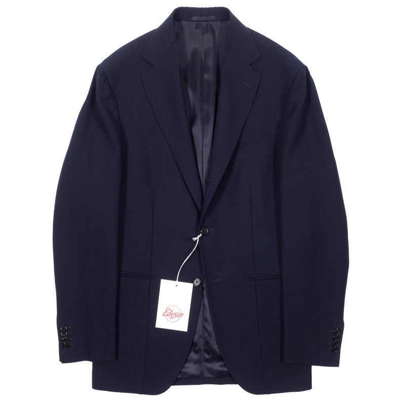 Est Retail Price 12 000 SEK - Eduardo de Simone  Navy High Twist Wool Sport Coat 50