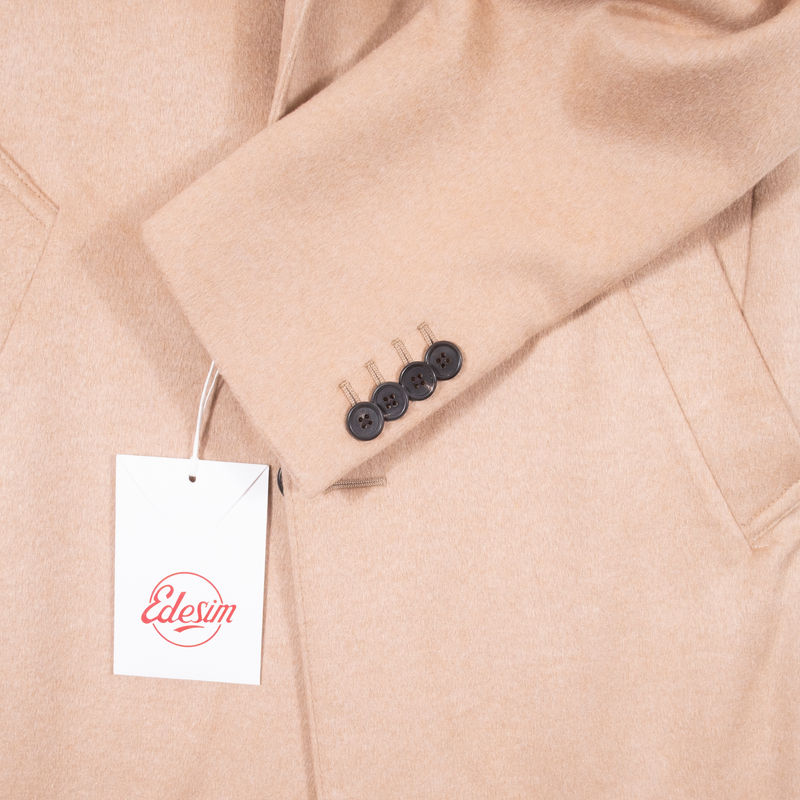 Neapolitan Hand Tailored Camel Coloured Cashmere Coat Sz 48