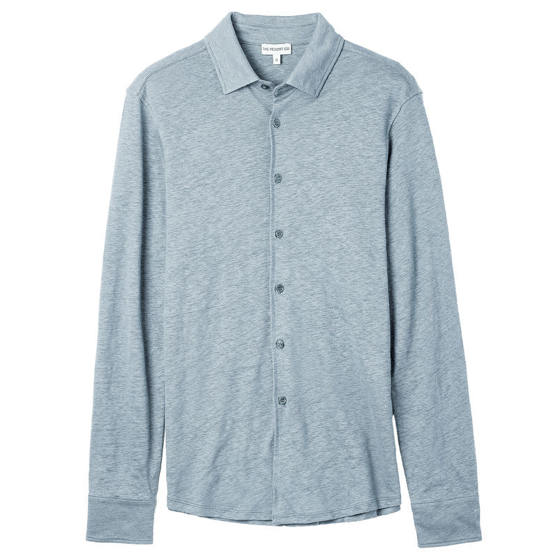 Linen Jersey Shirt Light Blue