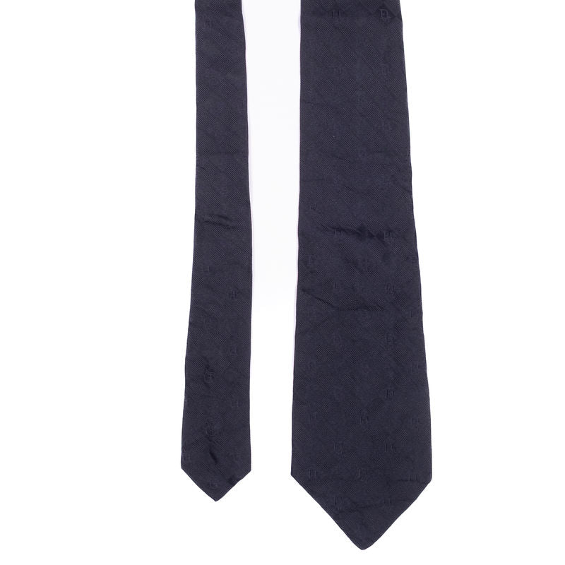 Christian Dior Navy Diamond and Monogram Tie