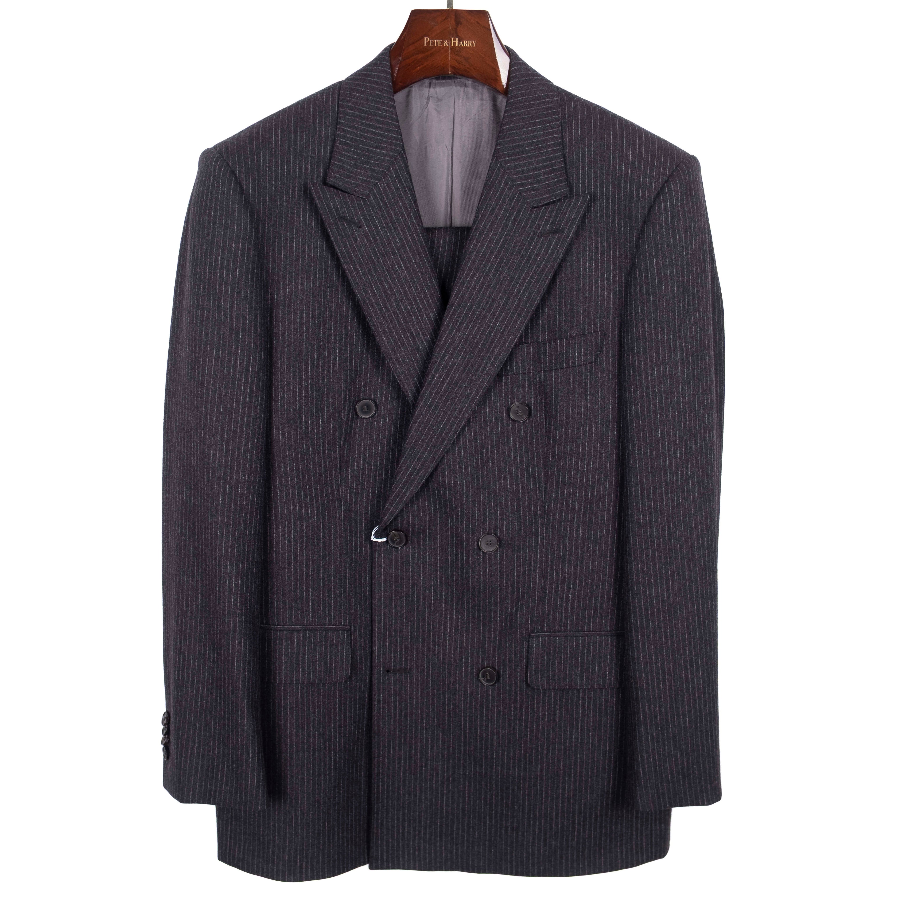Grey Pinstripe Double Breasted Business Suit