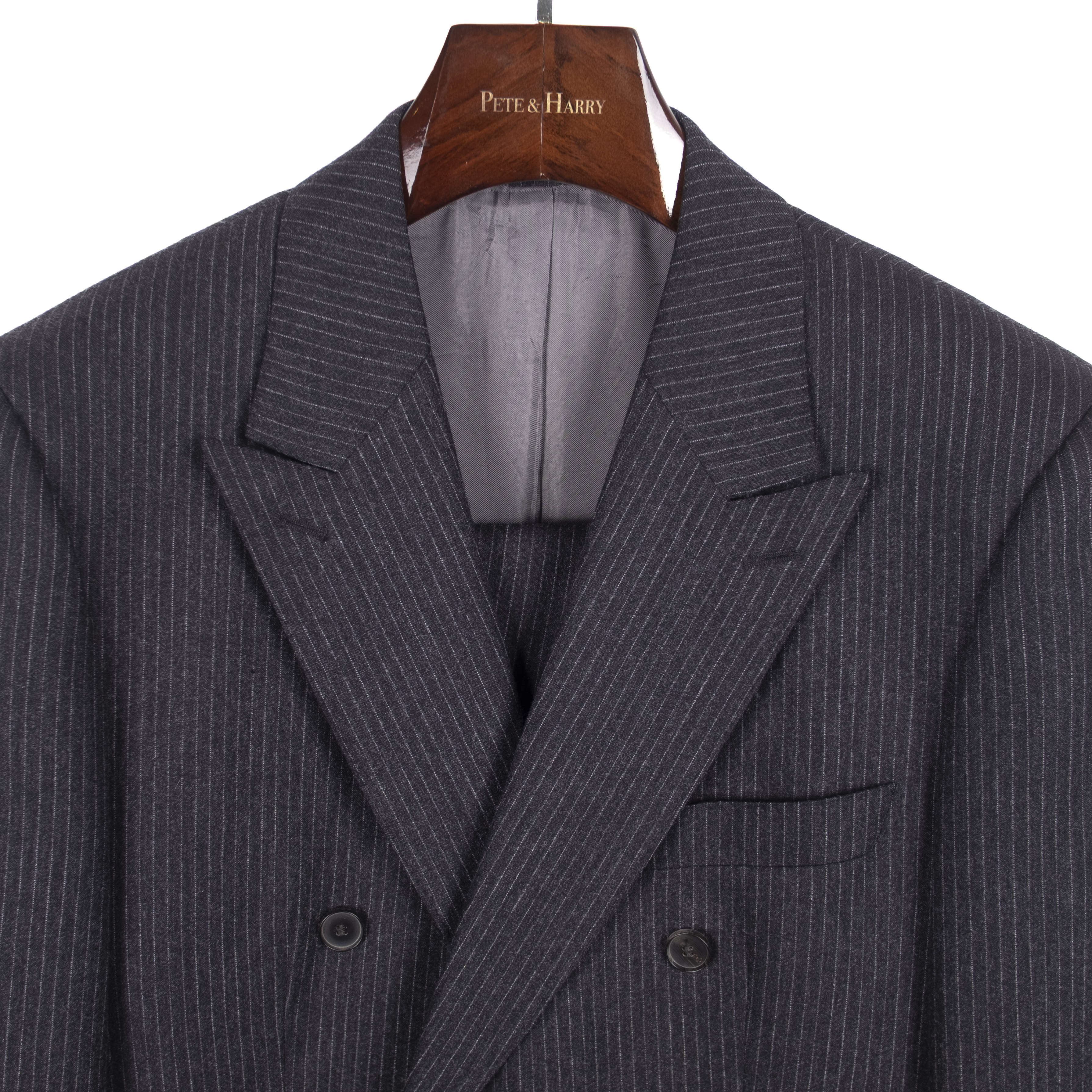 Grey Pinstripe Double Breasted Business Suit