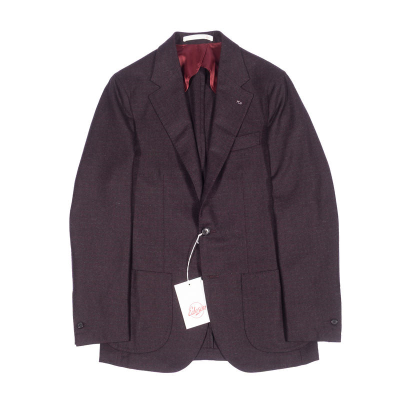 Neapolitan Hand Tailored Brown and Burgundy Check Drapers Flannel Sport Coat Sz 54