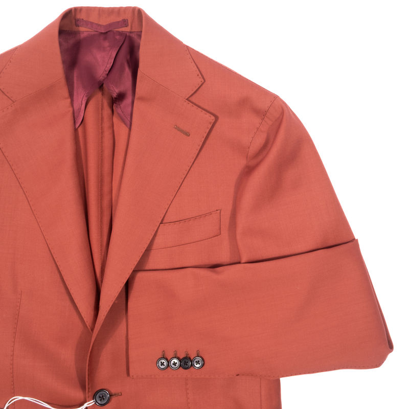Neapolitan Hand Tailored Orange Holland & Sherry Wool Sport Coat Sz 46
