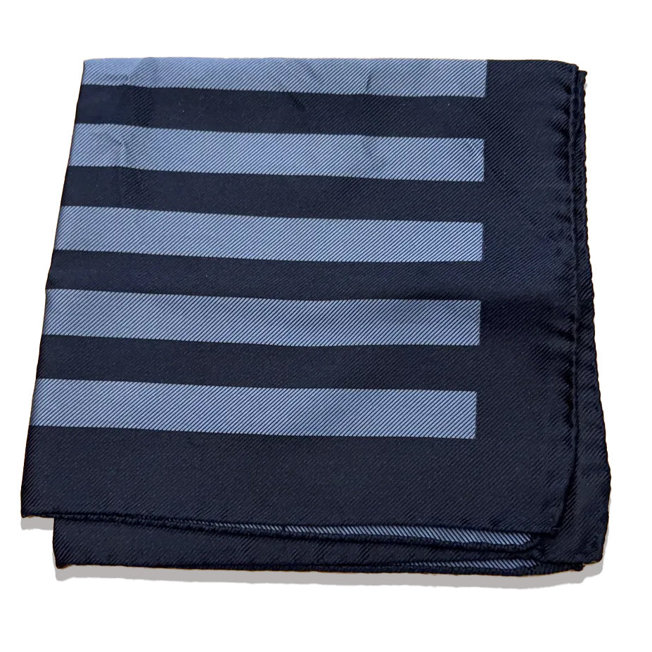 Navy and Blue Striped Pocket Square