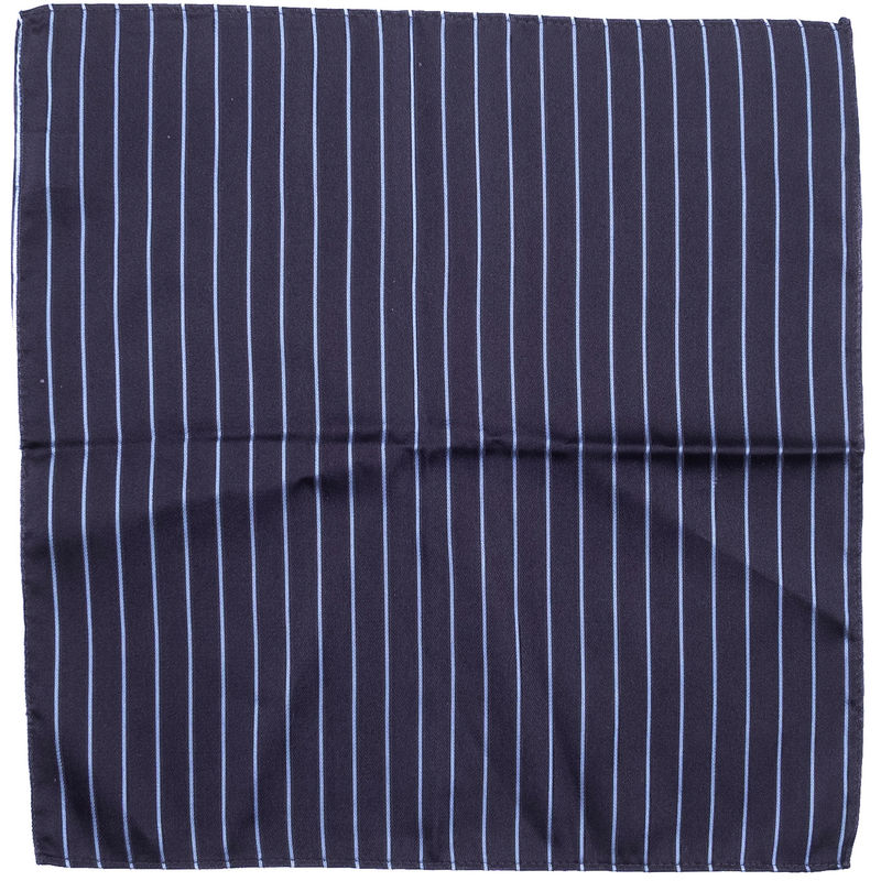 Made in Italy Navy Striped Pocket Square