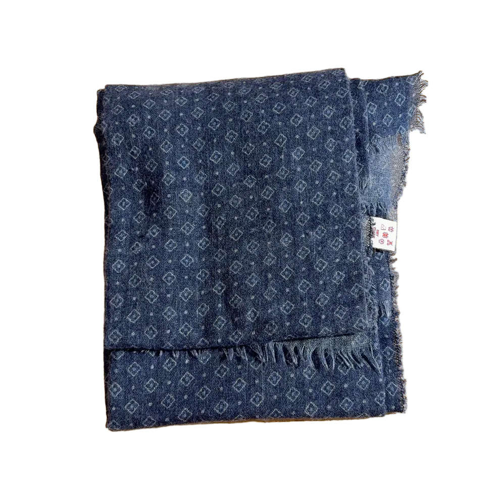 Navy Patterned Scarf