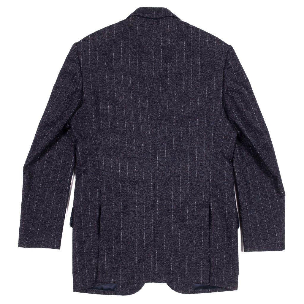 Neapolitan Hand Tailored Navy Chalk Stripe Flannel Suit