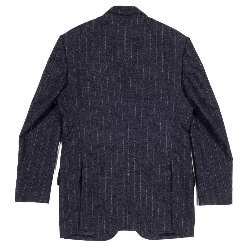 Neapolitan Hand Tailored Navy Chalk Stripe Flannel Suit