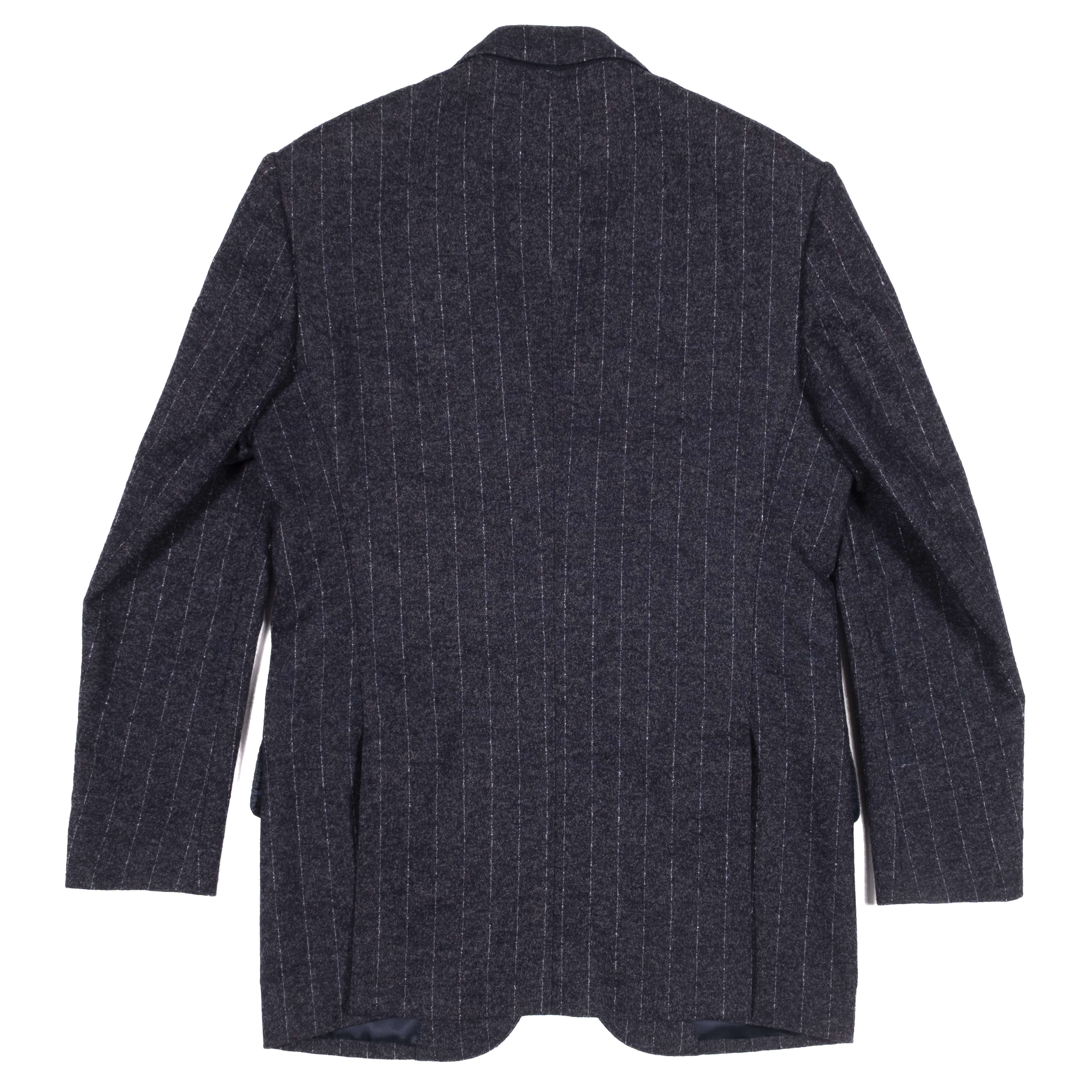 Neapolitan Hand Tailored Navy Chalk Stripe Flannel Suit