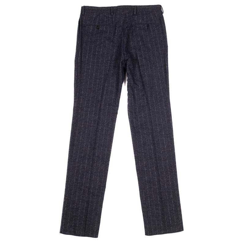 Neapolitan Hand Tailored Navy Chalk Stripe Flannel Suit