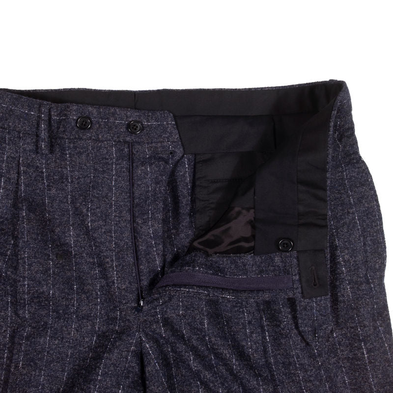 Neapolitan Hand Tailored Navy Chalk Stripe Flannel Suit