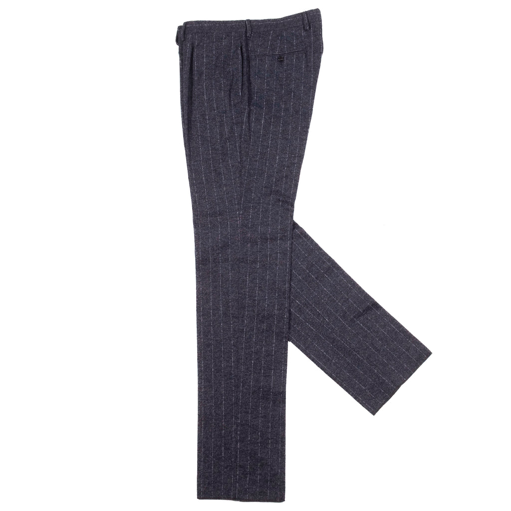 Neapolitan Hand Tailored Navy Chalk Stripe Flannel Suit