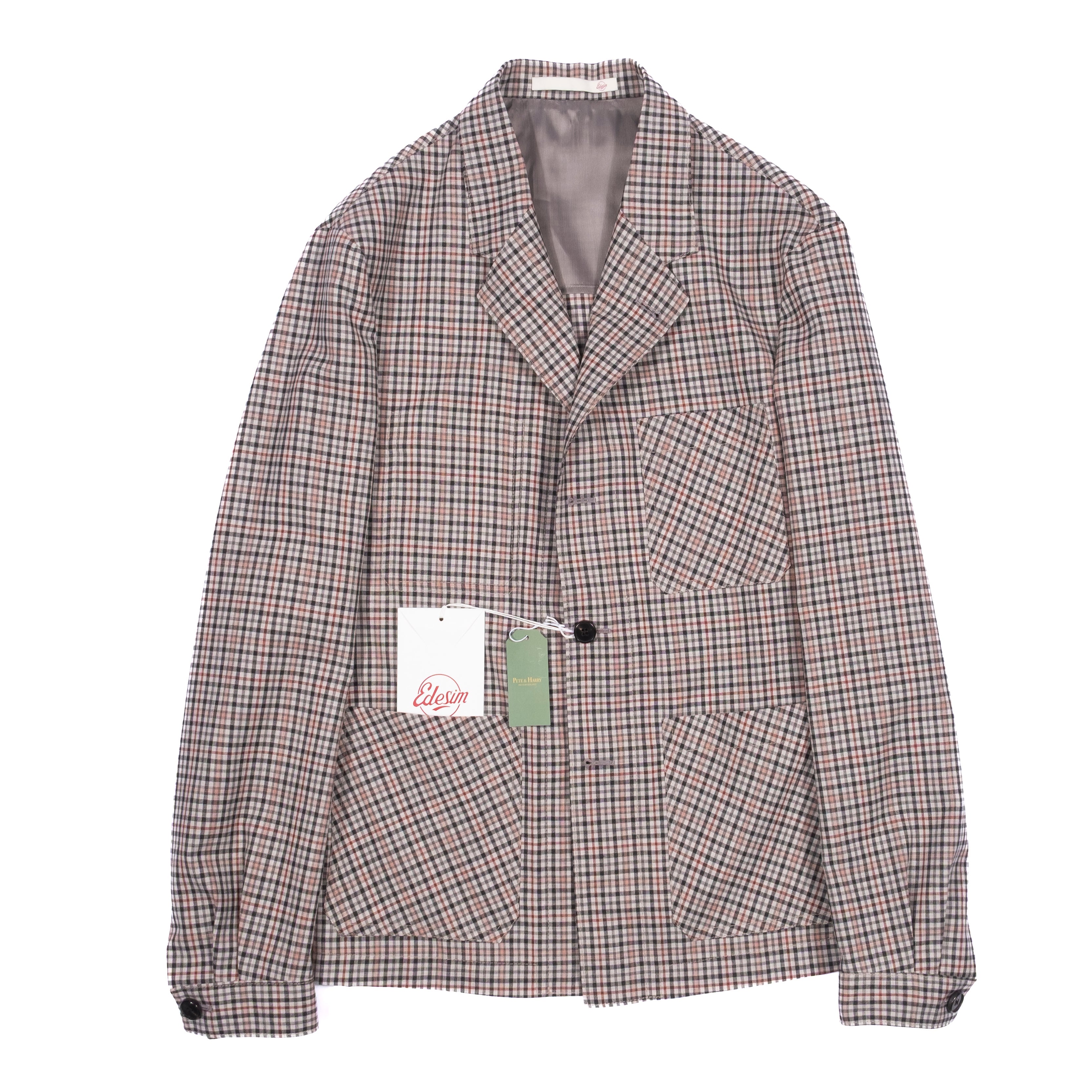Neapolitan Hand Tailored Grey with Check Utility Jacket