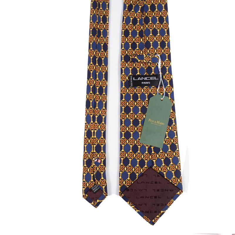 Lancel Navy and Yellow Tie