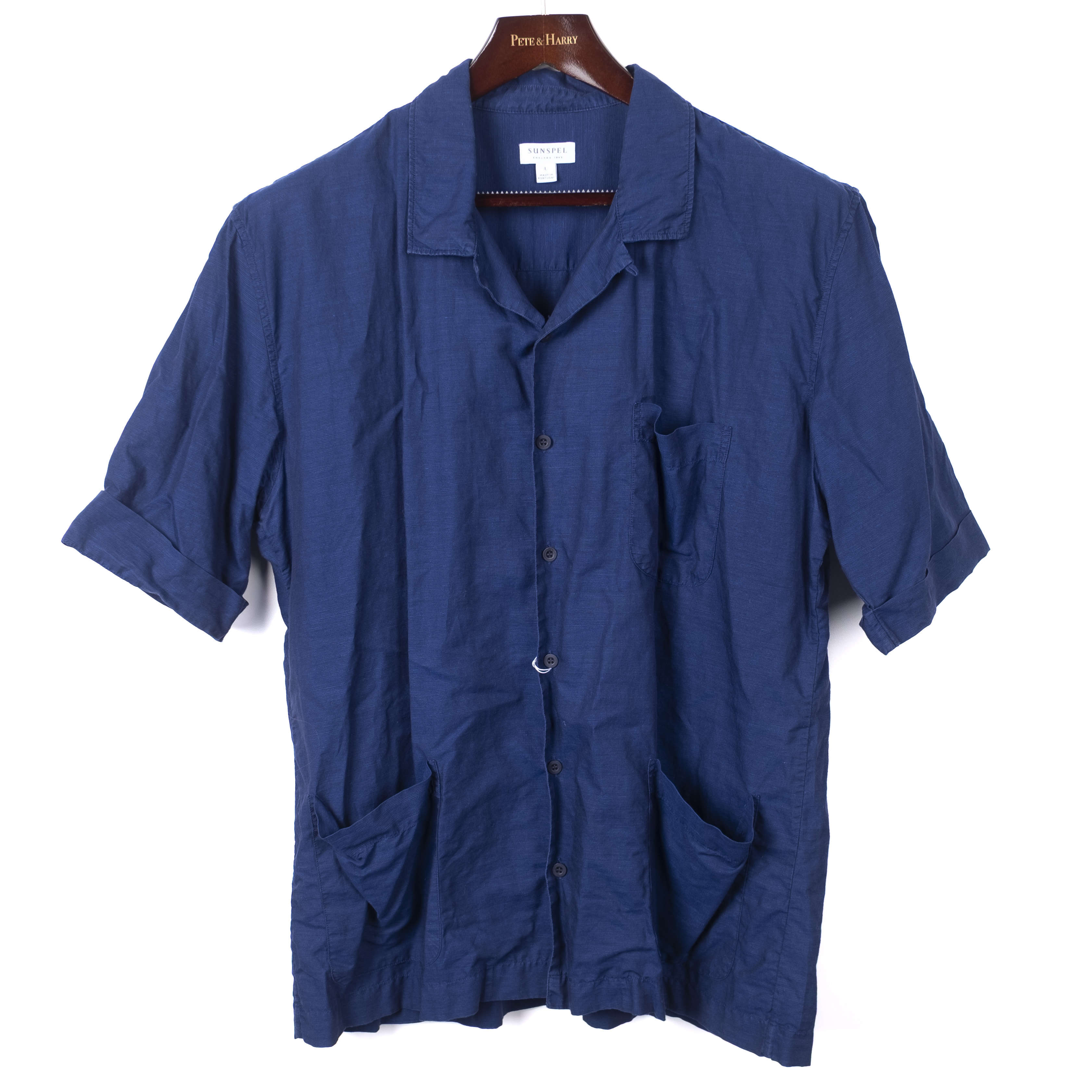 Navy Camp Collar Shirt