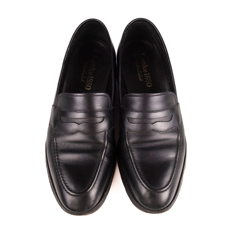 Loake 1880  Black Penny Loafers