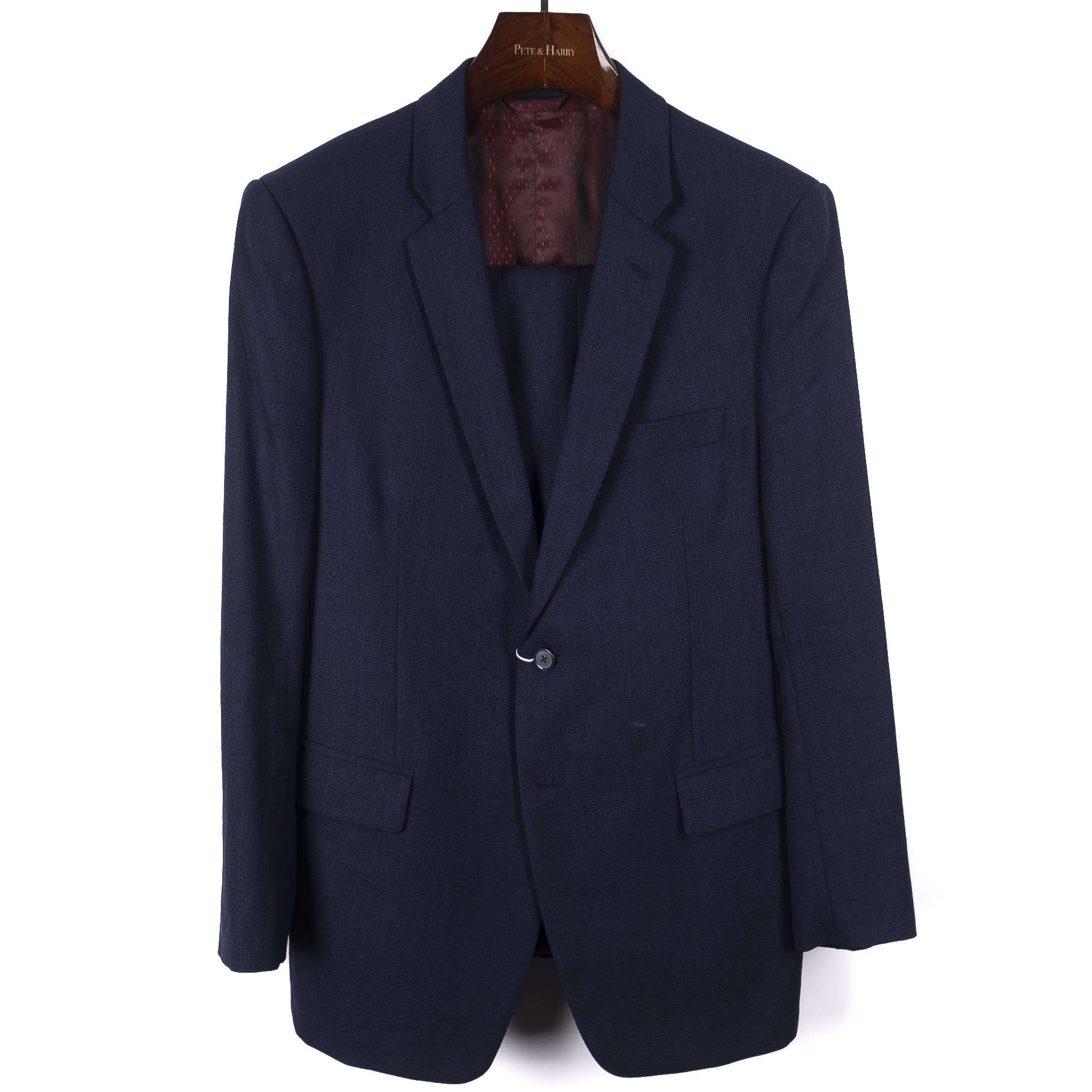 Navy Textured Suit