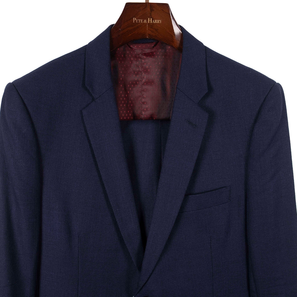 Navy Textured Suit