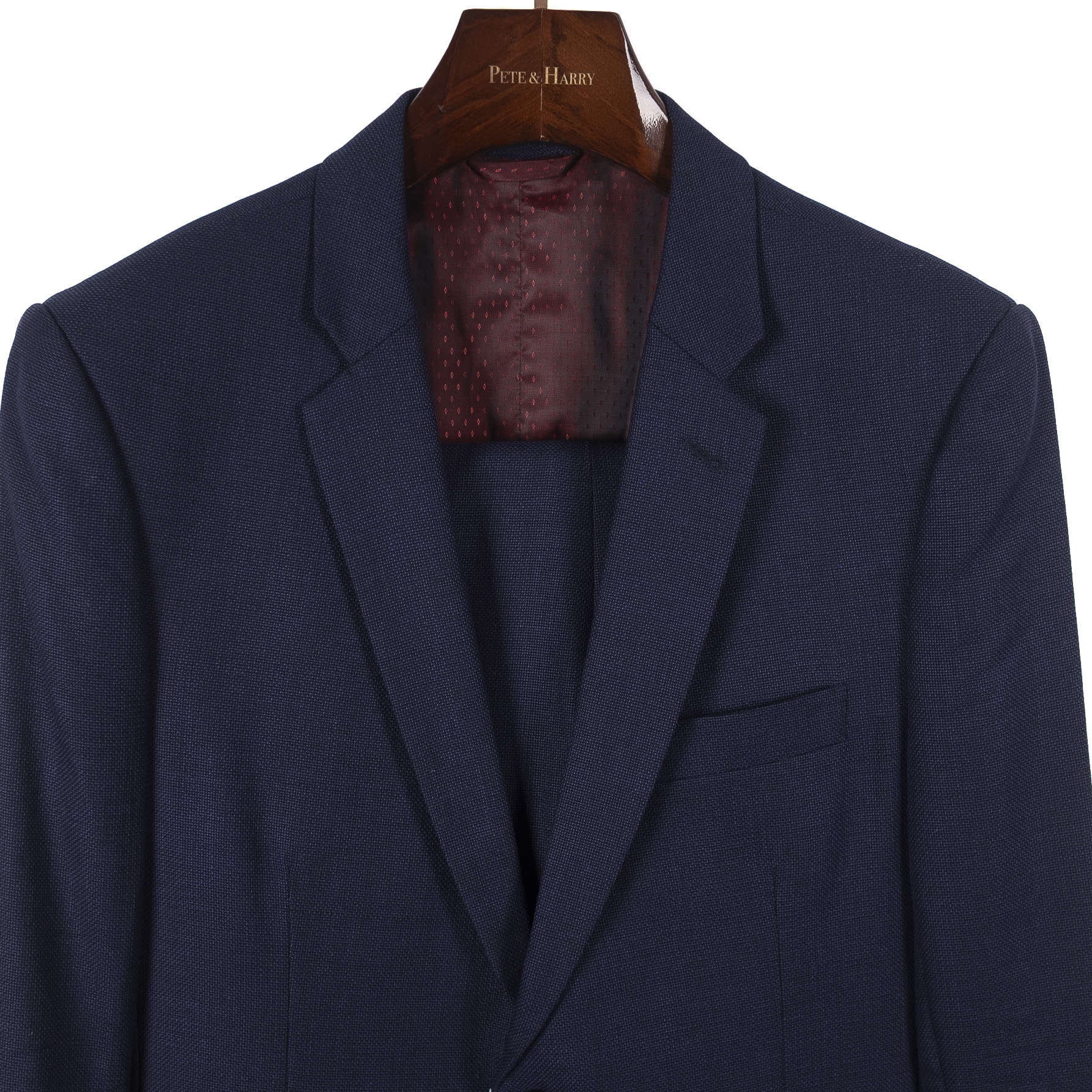 Navy Textured Suit