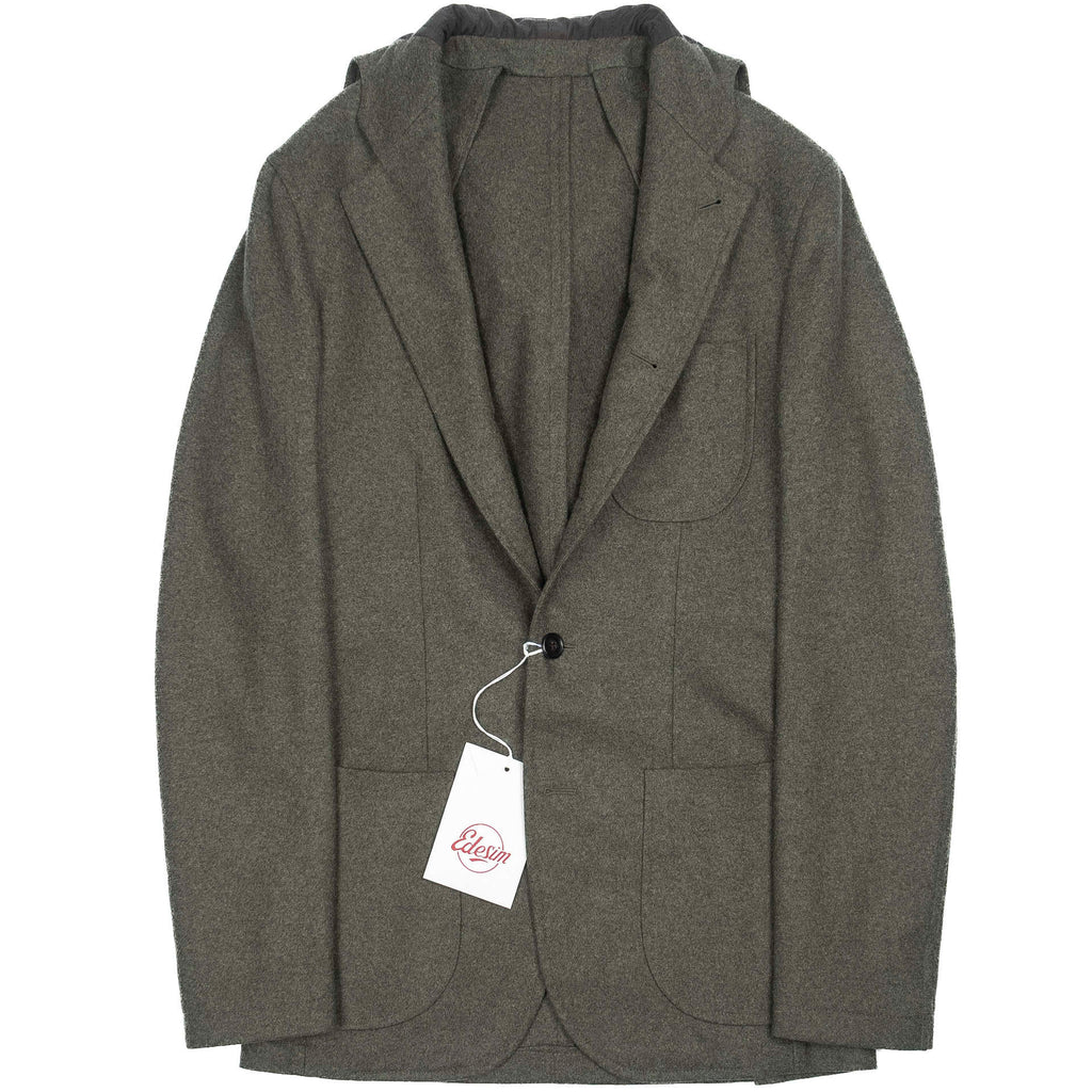 Neapolitan Hand Tailored Green Hooded Jacket Sz 48