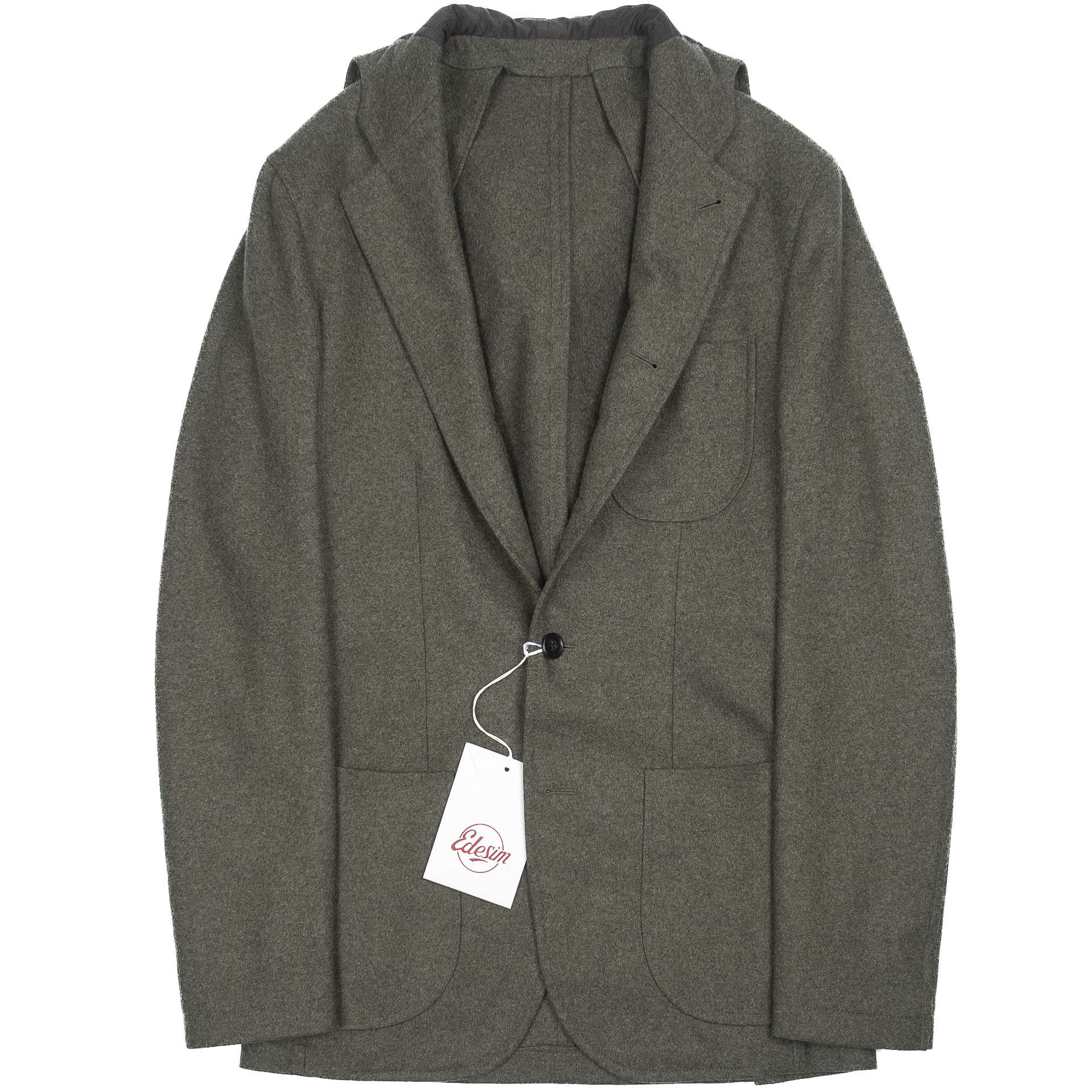 Neapolitan Hand Tailored Green Hooded Jacket Sz 48