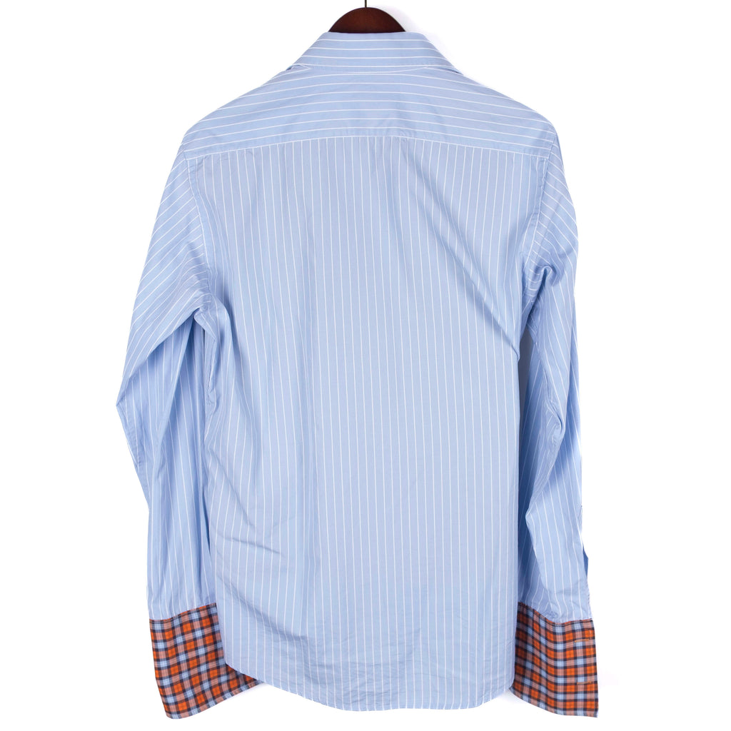 Blue with White Stripes French Cuff Shirt