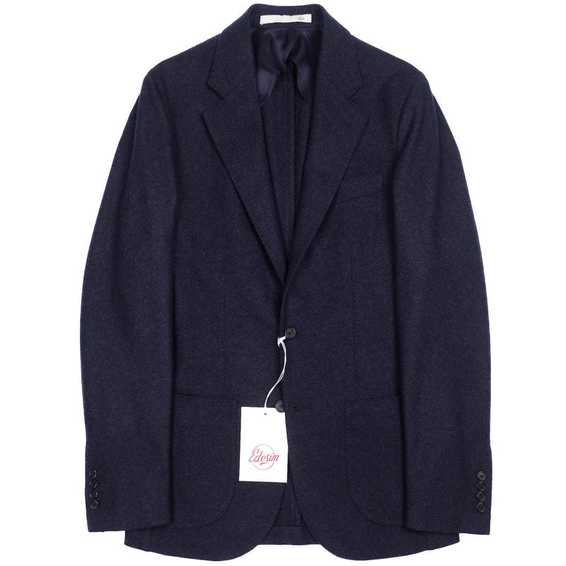 Neapolitan Hand Tailored Navy Drapers Flannel Sport Coat Sz 54