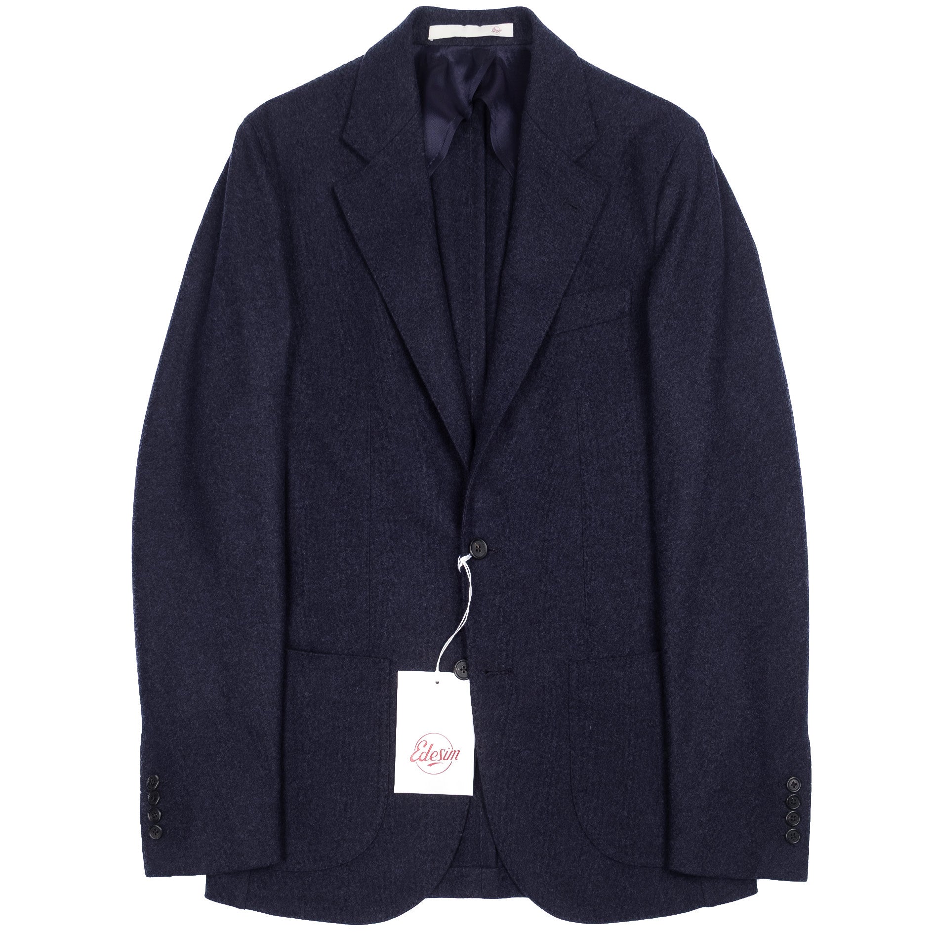 Neapolitan Hand Tailored Navy Drapers Flannel Sport Coat Sz 54