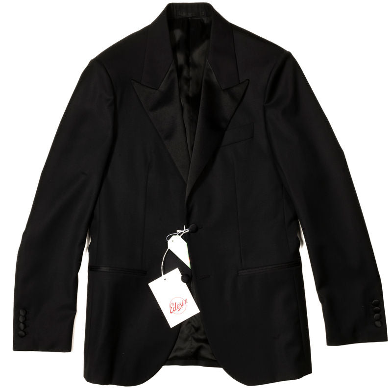 Neapolitan Hand Tailored Black Tuxedo Suit Sz 48