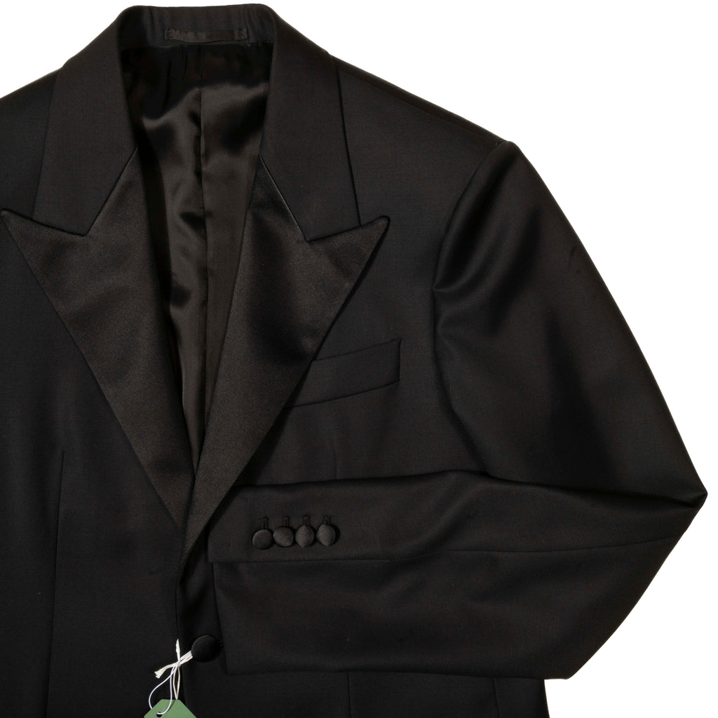 Est Retail Price 20 000 SEK - Neapolitan Hand Tailored Black Tuxedo Suit Sz 54