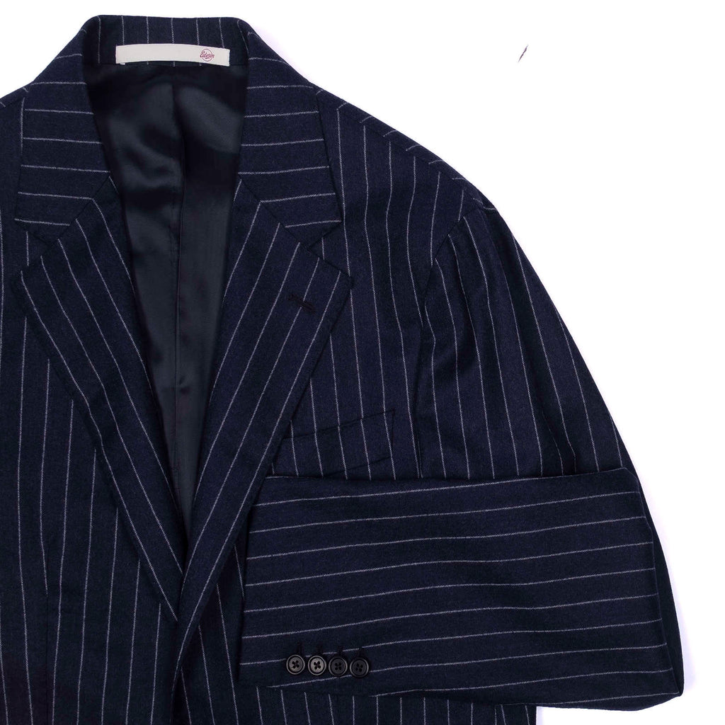 Est Retail Price 20 000 SEK - Neapolitan Hand Tailored Navy Chalk Stripe Suit