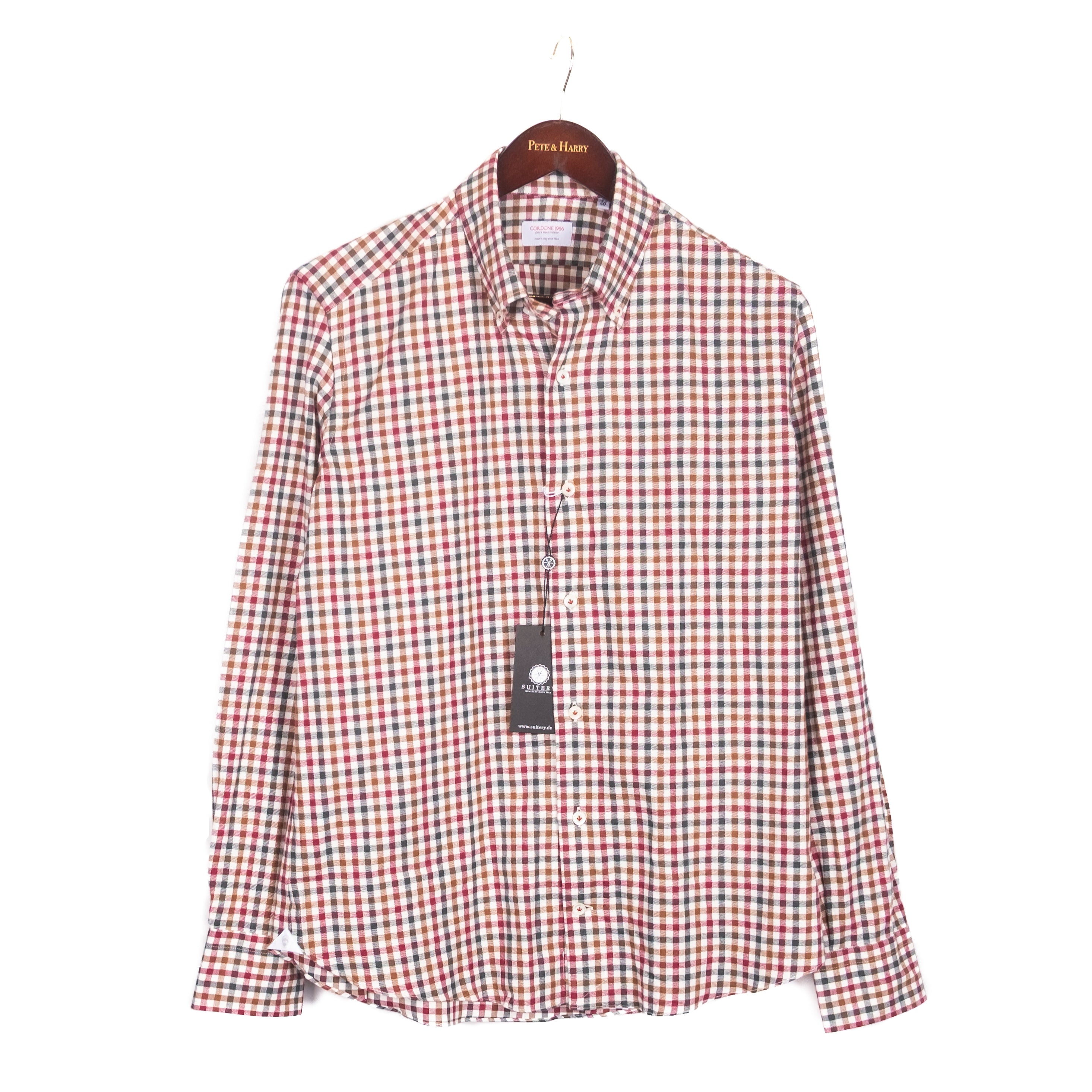 Red, Green and Brown Gingham Buttondown Shirt