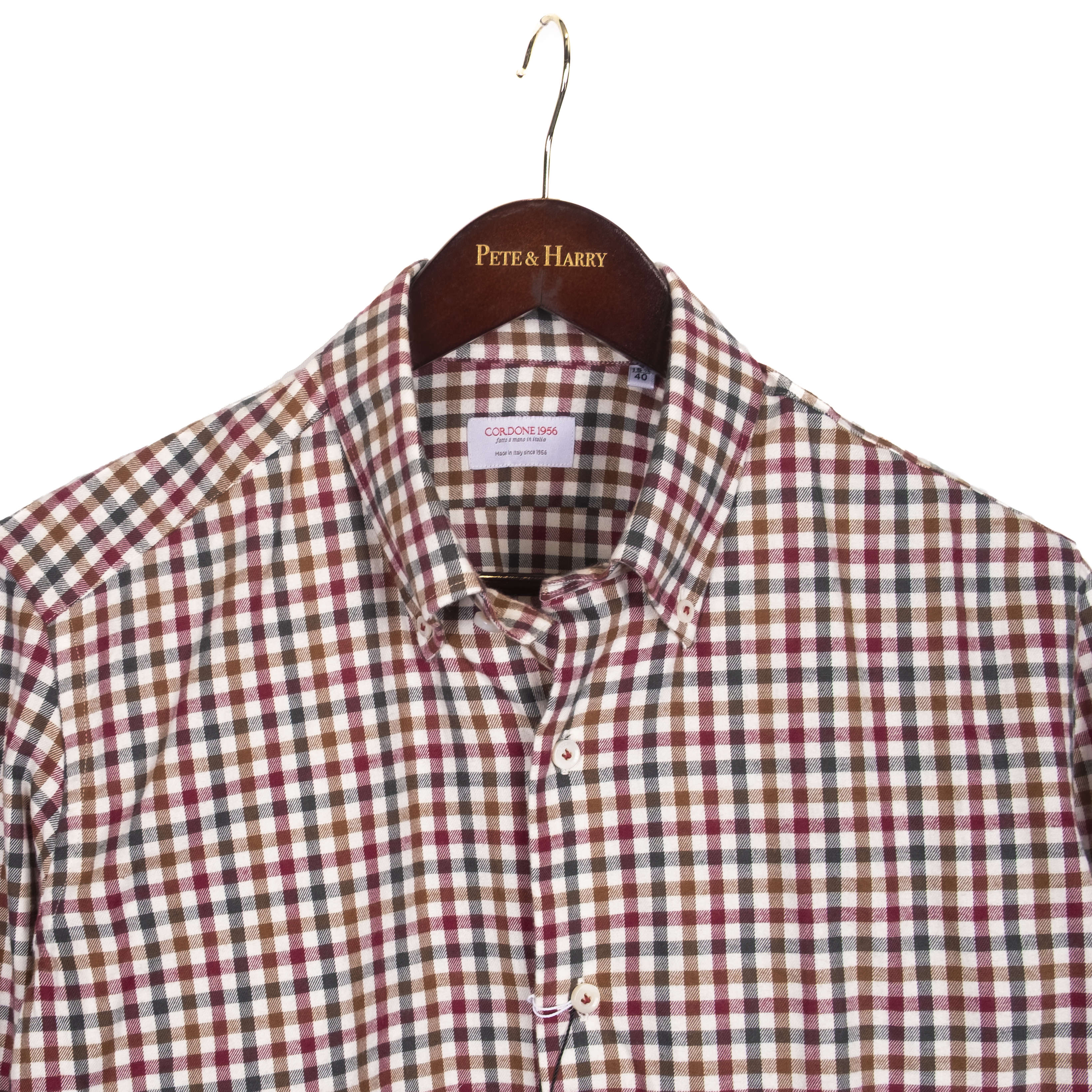 Red, Green and Brown Gingham Buttondown Shirt