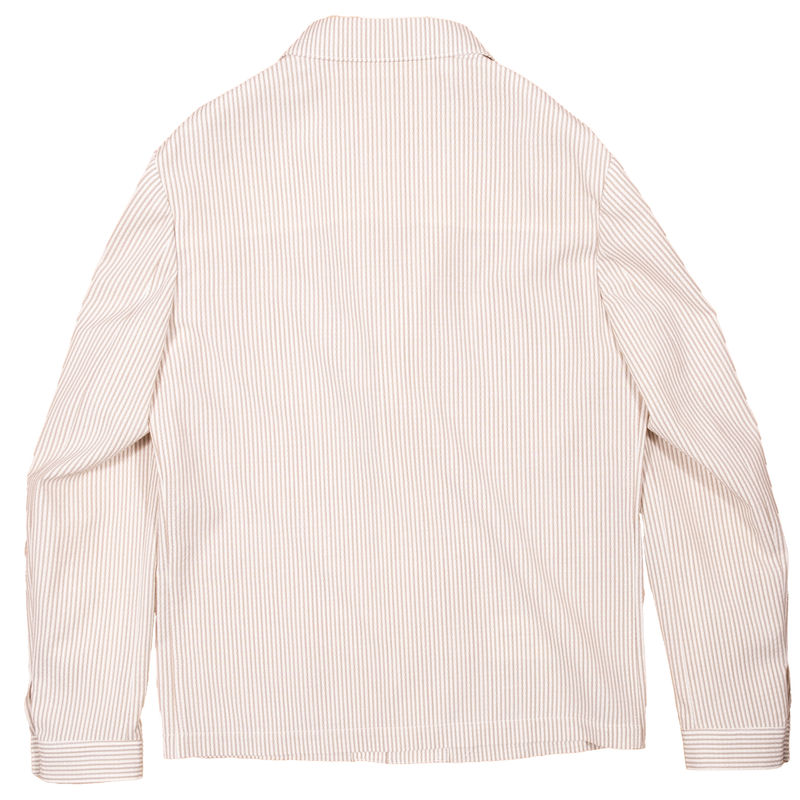 Neapolitan Tailored Brown/White Striped Seersucker Utility Jacket