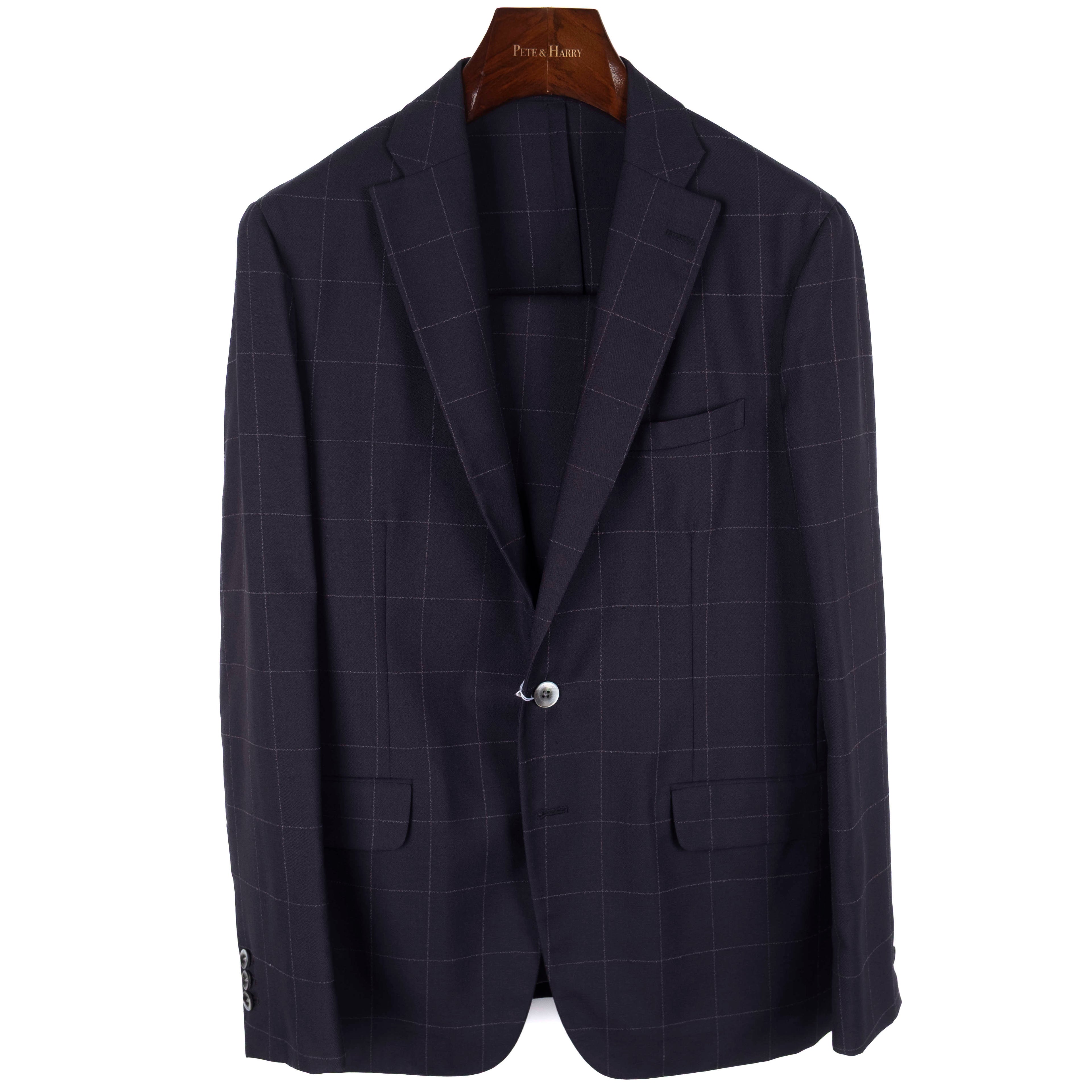 Navy Windowpane Suit